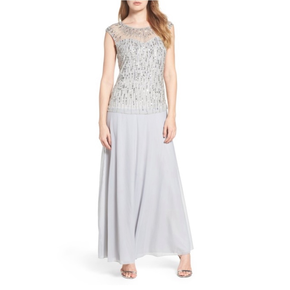 Pisarro Nights Mesh & Chiffon Gown